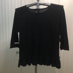 NWOT H&M black sweater with ruffled hem Size M Medium